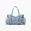 Denim tassen met ruches