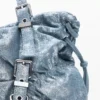 Denim tassen met ruches