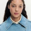 Denim trenchcoat met riemen