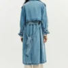 Denim trenchcoat met riemen
