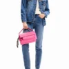 Denim truckerjas met bloemenprint