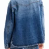 Denim truckerjas met bloemenprint