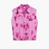 Denim vest met bloemen