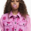Denim vest met bloemen