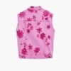 Denim vest met bloemen
