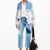 Denimjas met bloemen