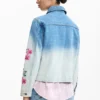 Denimjas met bloemen
