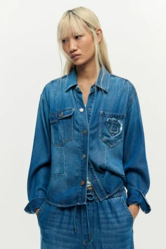 Denimjas met logo