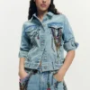 Denimjas met print