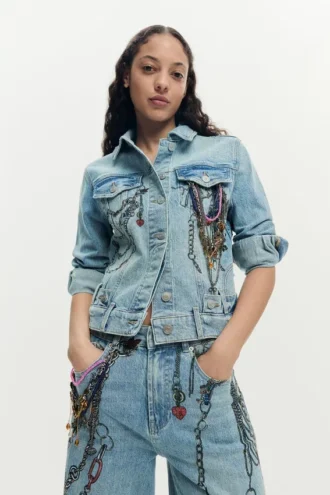 Denimjas met print
