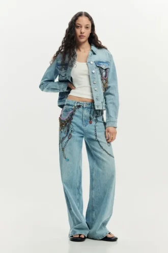Denimjas met print
