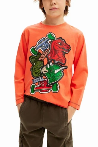 Desigual T-shirt met dinosaurussen