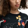 Dunne trui met plantenprint