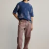 Effen denim broek