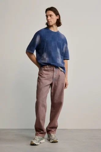 Effen denim broek