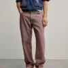 Effen denim broek