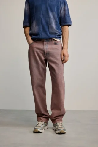 Effen denim broek