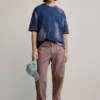 Effen denim broek