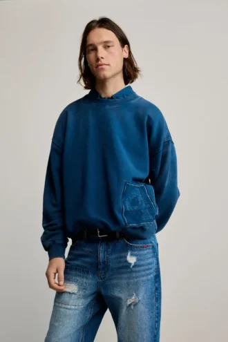 Effen sweatshirt met logo