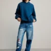 Effen sweatshirt met logo