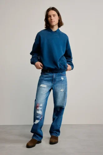 Effen sweatshirt met logo