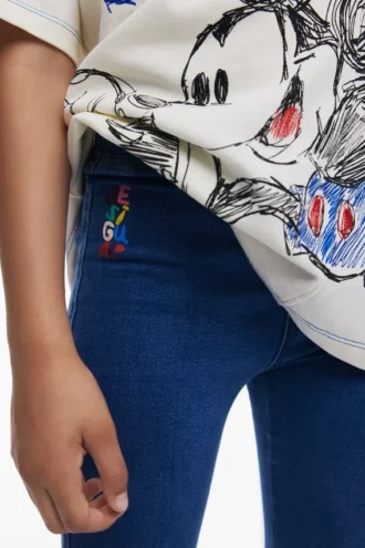 Elastische denim broek