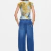 Elastische lange denim broek