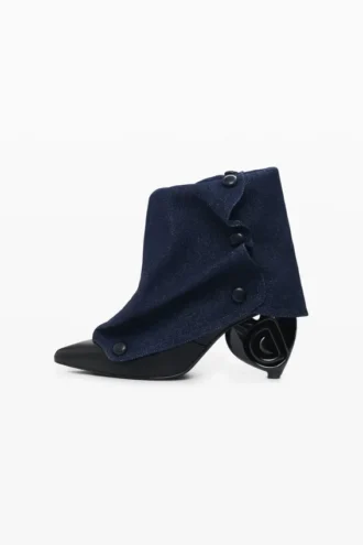 Enkellaarsje met denim flap