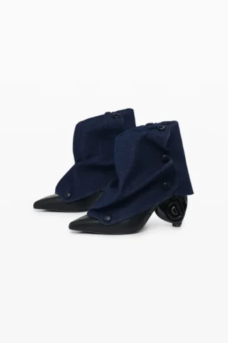 Enkellaarsje met denim flap