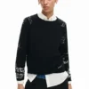 Fijne jersey met letters