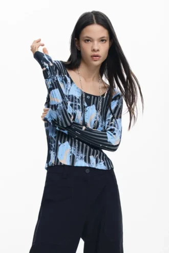 Fijne trui met bloemenprint