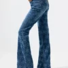 Flared denim broek