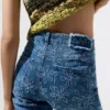 Flared denim broek