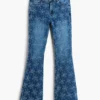 Flared denim broek