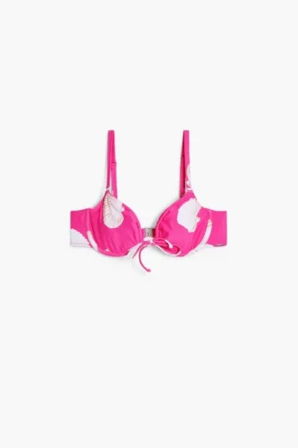Fuchsia bikinitop met schelpenprint