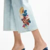 Geborduurde culotte-Jeans