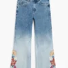 Geborduurde culotte-Jeans