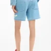 Geborduurde denim Bermuda’s