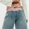 Geborduurde denim korte broeken