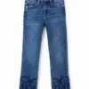 Geborduurde lange flare-Jeans