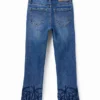 Geborduurde lange flare-Jeans