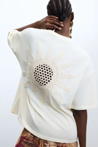 Gebreid T-shirt met korte mouwen