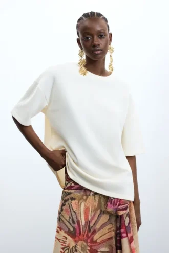 Gebreid T-shirt met korte mouwen