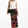 Gebreide rok met print