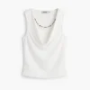 Gedrapeerd mouwloos T-shirt