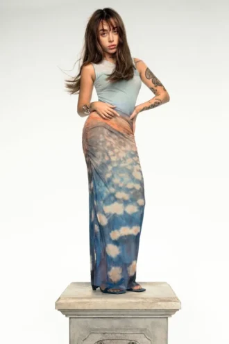 Gedrapeerde Waterlily-jurk