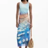 Gedrapeerde Waterlily-jurk