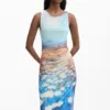 Gedrapeerde Waterlily-jurk