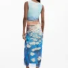 Gedrapeerde Waterlily-jurk