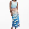 Gedrapeerde Waterlily-jurk
